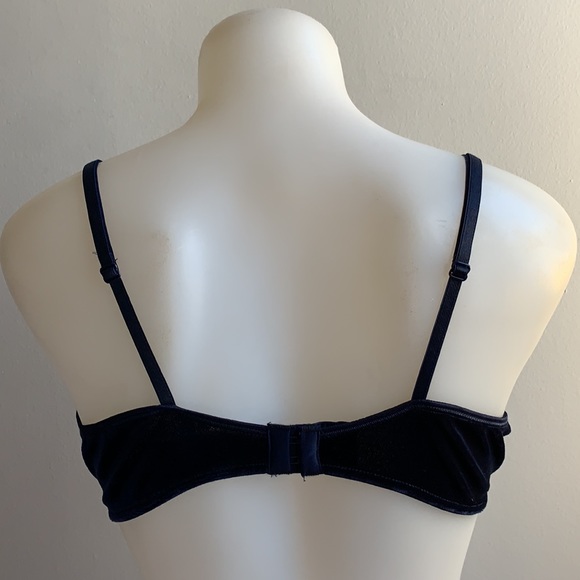 Navy Blue Velour Bra 36C - Picture 5 of 7